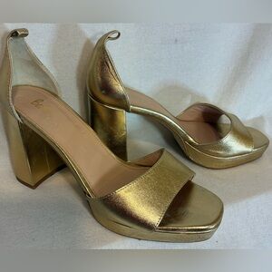 Boden Gold Platform Heels